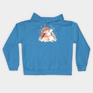 girl rabbit Kids Hoodie